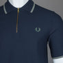 Fred Perry Crepe Pique Polo Shirt Dark Airforce