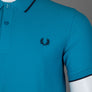 Fred Perry Crepe Pique Polo Shirt Ocean