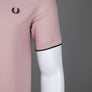 Fred Perry Crepe Pique Zip Neck Polo Shirt Dusty Rose Pink
