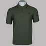 Fred Perry Crepe Pique Zip Neck Polo Shirt Laurel Wreath Green