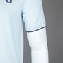 Fred Perry Crepe Pique Zip Neck Polo Shirt Light Ice