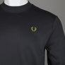 Fred Perry Crew Neck Sweatshirt Anchor Grey/Tennis Ball Yellow
