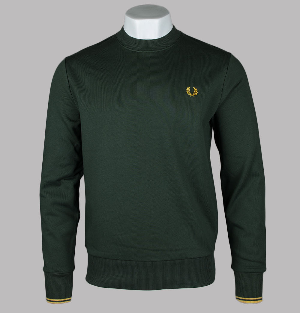 Fred Perry Crew Neck Sweatshirt Court Green – Bronx Clothing
