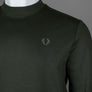 Fred Perry Crew Neck Sweatshirt Hunting Green/Light Oyster/Laurel Wreath Green