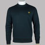 Fred Perry Crew Neck Sweatshirt Navy/Ecru/Honeycomb