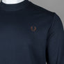 Fred Perry Crew Neck Sweatshirt Navy/Laurel Wreath Green/Brick