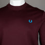 Fred Perry Crew Neck Sweatshirt Oxblood/Ecru/Court Blue