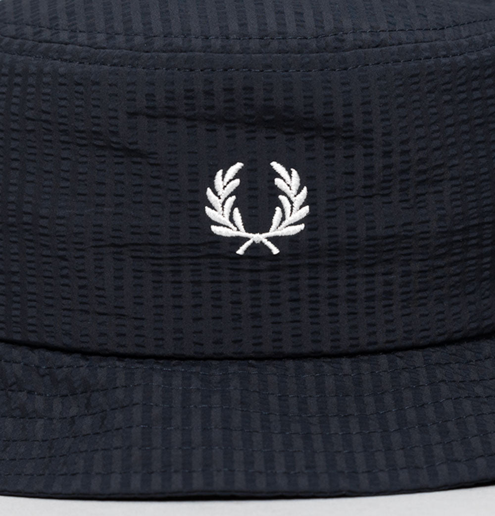 ★FRED PERRY★ Toweling Dual Branded Bucket Hat Navy CFPU241 Fred Perry Navy Dual Branded Bucket Hat Fred Perry