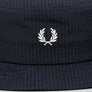 Fred Perry Dual Branded Seersucker Bucket Hat Navy