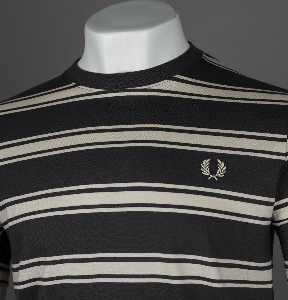 ★FRED PERRY★ Sport Fine Stripe T-Shirt Anchor Grey AFPM251 Fred Perry Sport Fine Stripe T Shirt Grey | Mainline
