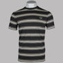 Fred Perry Fine Stripe T-Shirt Anchor Grey