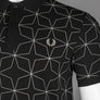 Fred Perry Geometric Polo Shirt Black