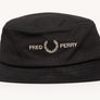 Fred Perry Graphic Brand Twill Bucket Hat Black/Warm Grey