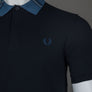 Fred Perry Graphic Collar Polo Shirt Navy