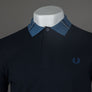 Fred Perry Graphic Collar Polo Shirt Navy