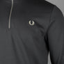 Fred Perry Half Zip Sweatshirt Anchor Grey/Oatmeal