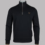 Fred Perry Half Zip Sweatshirt Black/Shaded Stone