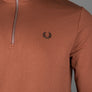 Fred Perry Half Zip Sweatshirt Cinnamon