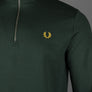 Fred Perry Half Zip Sweatshirt Court Green