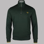 Fred Perry Half Zip Sweatshirt Court Green
