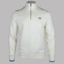 Fred Perry Half Zip Sweatshirt Ecru/Court Blue/Oxblood