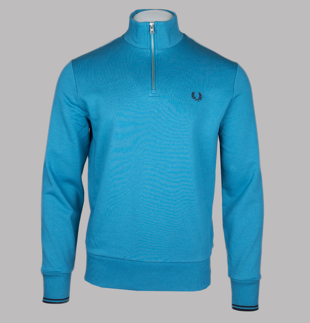 Fred Perry Half Zip Sweatshirt Ocean/Navy – Bronx Clothing