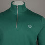 Fred Perry Half Zip Sweatshirt Sport Green/Track Blue