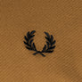 Fred Perry Half Zip Taped Track Jacket Dark Caramel