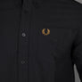Fred Perry LS Oxford Shirt Black/Dark Caramel