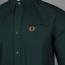 Fred Perry LS Oxford Shirt Night Green/Marmalade