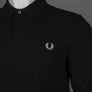 Fred Perry LS Plain Polo Shirt Black