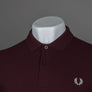 Fred Perry LS Plain Polo Shirt Oxblood