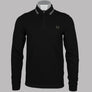 Fred Perry LS Twin Tipped Polo Shirt Black/Ecru/Laurel Wreath Green