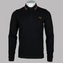 Fred Perry LS Twin Tipped Polo Shirt Black/Marmalade
