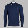 Fred Perry LS Twin Tipped Polo Shirt French Navy/Champions Gold/Stockport Blue