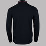 Fred Perry LS Twin Tipped Polo Shirt Navy/Snow White/Burnt Red