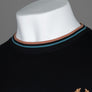 Fred Perry LS Twin Tipped T-Shirt Black/Cyber Blue/Light Rust