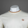 Fred Perry LS Twin Tipped T-Shirt Ecru/Honeycomb/Marmalade