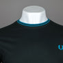 Fred Perry LS Twin Tipped T-Shirt Night Green/Ocean