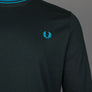 Fred Perry LS Twin Tipped T-Shirt Night Green/Ocean