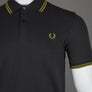 Fred Perry M3600 Polo Shirt Anchor Grey/Tennis Ball Yellow