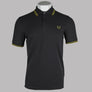 Fred Perry M3600 Polo Shirt Anchor Grey/Tennis Ball Yellow
