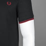 Fred Perry M3600 Polo Shirt Black/Burnt Red