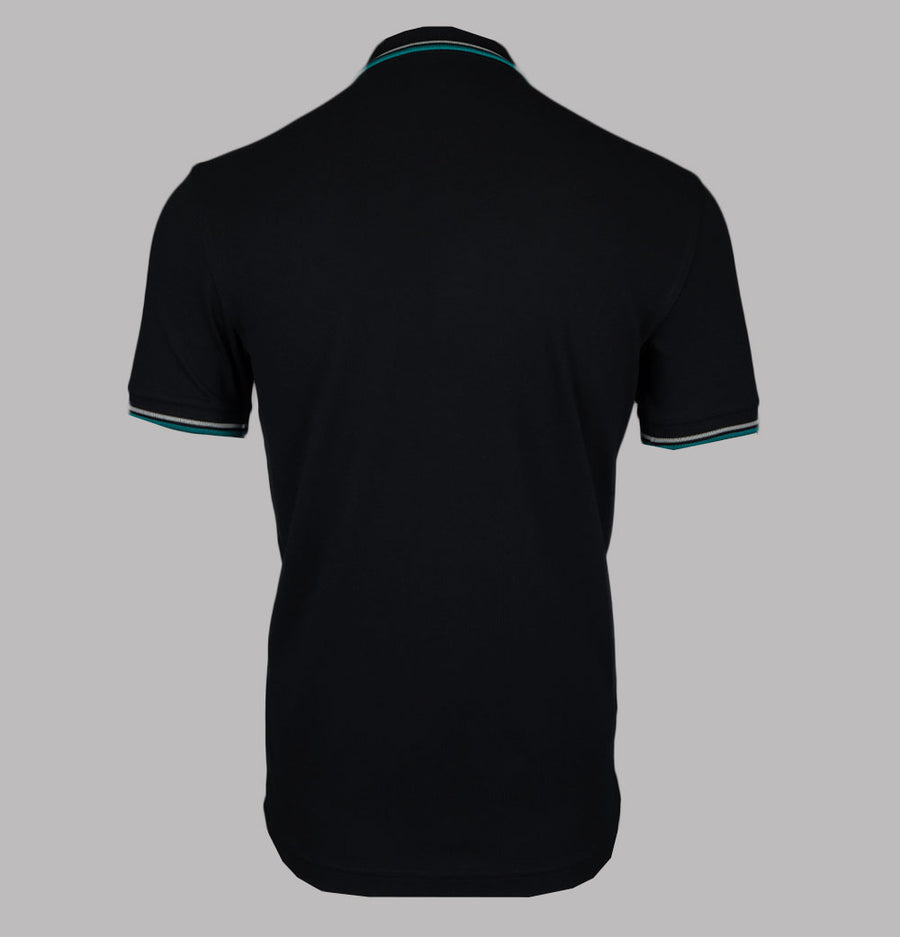 Fred Perry M3600 Polo Shirt Black/Ecru/Deep Mint