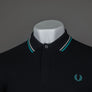Fred Perry M3600 Polo Shirt Black/Ecru/Deep Mint