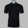 Fred Perry M3600 Polo Shirt Black/Ecru/Deep Mint