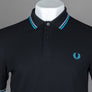 Fred Perry M3600 Polo Shirt Black/Light Smoke/Ocean