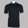 Fred Perry M3600 Polo Shirt Black/Light Smoke/Ocean