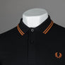Fred Perry M3600 Polo Shirt Black/Marmalade