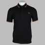 Fred Perry M3600 Polo Shirt Black/Marmalade
